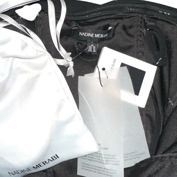 NWT Nadine Merabi Sabrina Sleeveless Wide Leg Black Jumpsuit US 12 - Picture 6 of 11